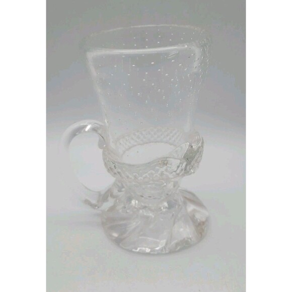 Hand Blown Footed Mug Handle Controlled Bubbles Heavy - Picture 1 of 8